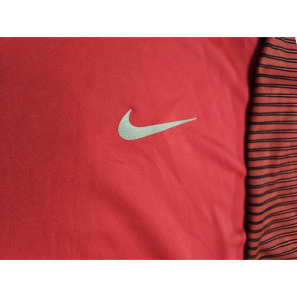 Nike Tiger Woods Collection Golf Polo Shirt Men's XL Red Dri-Fit Stretch Striped - Picture 6 of 8